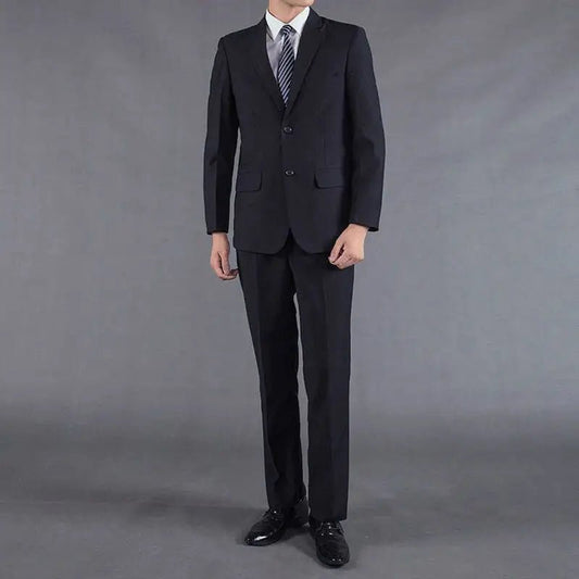 Mandotos International men's casual two-piece suit with cotton fabric, youthful style, suitable for spring, summer, and autumn office wear.