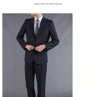 Casual Two-Piece Suit for Men Business Professional Youthful Style Cotton Spring Summer Autumn Wear Double-Cuffed Office Appr... - MANDOTOS INTERNATIONAL
