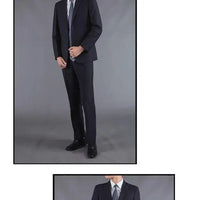 Casual Two-Piece Suit for Men Business Professional Youthful Style Cotton Spring Summer Autumn Wear Double-Cuffed Office Appr... - MANDOTOS INTERNATIONAL