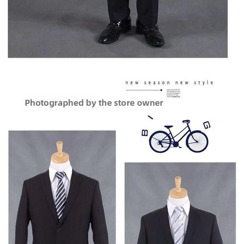 Mandotos International men's casual two-piece suit with cotton fabric, youthful style, suitable for spring, summer, and autumn office wear.