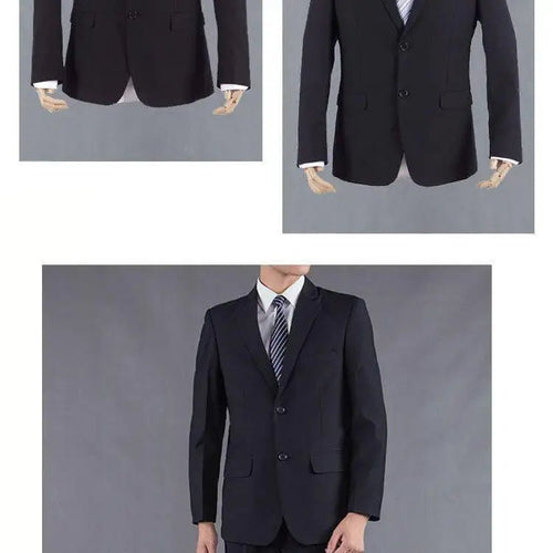 Mandotos International men's casual two-piece suit with cotton fabric, youthful style, perfect for business and office wear in spring and summer.