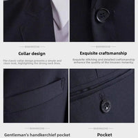 Casual Two-Piece Suit for Men Business Professional Youthful Style Cotton Spring Summer Autumn Wear Double-Cuffed Office Appr... - MANDOTOS INTERNATIONAL