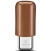 Mandotos International Cigarloong portable stainless steel cigar case with leather exterior and anti-pressure design for travel and storage.
