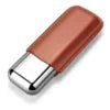 Mandotos International Cigarloong portable stainless steel cigar case with leather exterior, anti-pressure travel humidor box.