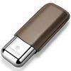 Mandotos International Cigarloong portable stainless steel cigar case with leather exterior, anti-pressure travel cigar humidor box.