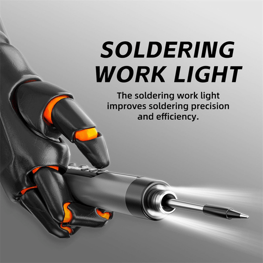 Mandotos International compact digital soldering iron with temperature control and ergonomic handle for precise electronics work.