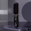 Mandotos International cordless portable mini hair straightener, USB rechargeable hot comb and styling brush for travel use