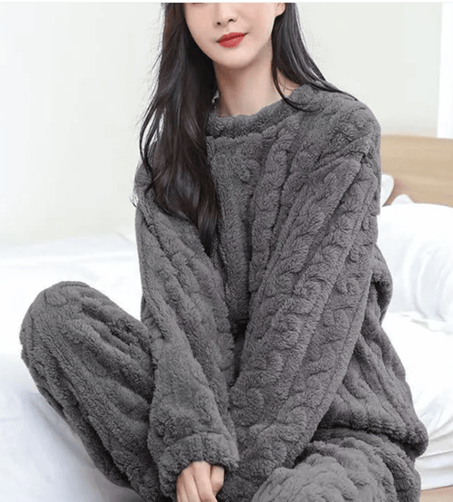Cozy Coral Velvet Sleepwear Set - MANDOTOS INTERNATIONAL