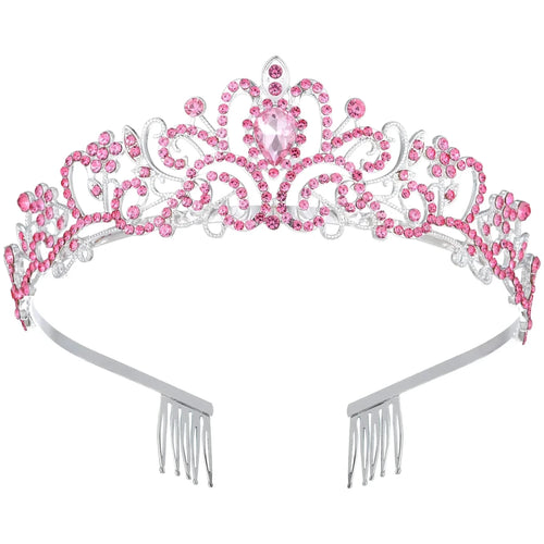 Crystal Queen Rhinestone Tiara with Combs - MANDOTOS INTERNATIONAL
