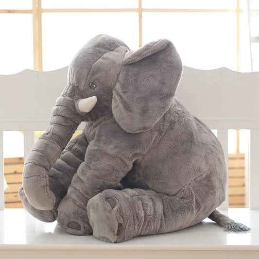 Soft, cuddly elephant sleep pal from MANDOTOS INTERNATIONAL, designed for comfort and gentle soothing for children.