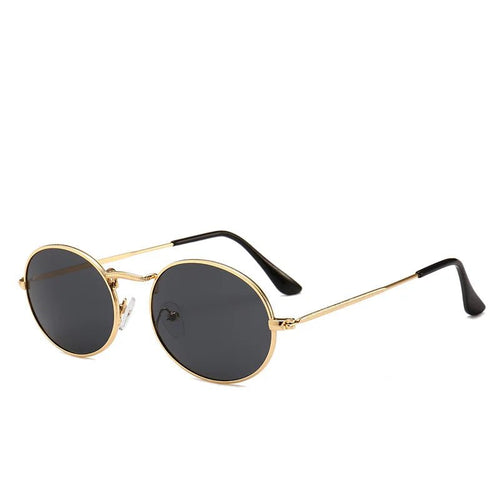 Round metal frame sunglasses with custom logo from MANDOTOS INTERNATIONAL, showcasing sleek design and wholesale quality.