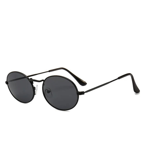 Round metal frame sunglasses with custom logo by MANDOTOS INTERNATIONAL, stylish eyewear for wholesale and retail use.