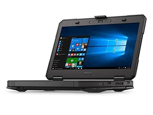 Dell Rugged Latitude 5404 Renewed HD Touch Laptop with durable design, featuring a screen, keyboard, and rugged exterior.