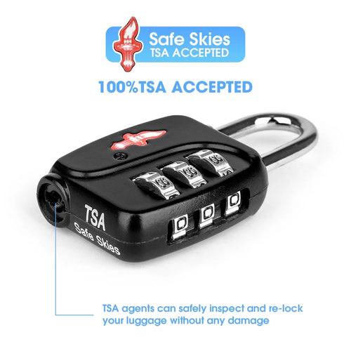 Mandotos International DUALVROWN black luggage lock with key and combination, stylish security for travelers and outdoor adventures.