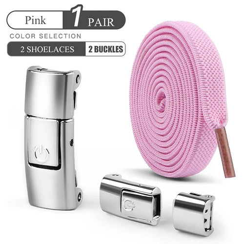 Elastic no-tie shoelaces with press lock for sneakers, suitable for kids and adults, by MANDOTOS INTERNATIONAL.