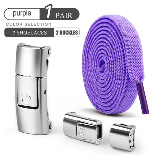 Elastic no-tie shoelaces with press lock for sneakers, suitable for kids and adults, by MANDOTOS INTERNATIONAL.
