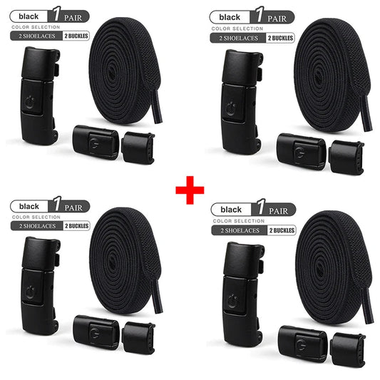 Elastic no-tie shoelaces with press lock for sneakers, suitable for kids and adults, by MANDOTOS INTERNATIONAL.