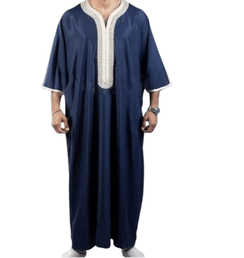 Men's black linen robe by MANDOTOS INTERNATIONAL, featuring a relaxed fit and elegant design for comfortable loungewear.