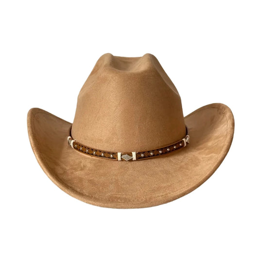 Embellished unisex cowboy hat by MANDOTOS INTERNATIONAL with decorative details, perfect for stylish outdoor adventures.