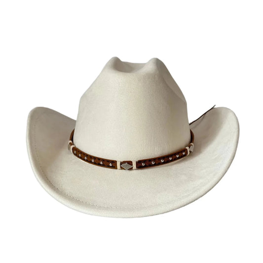 Embellished unisex cowboy hat by MANDOTOS INTERNATIONAL with decorative accents, perfect for stylish outdoor adventures.