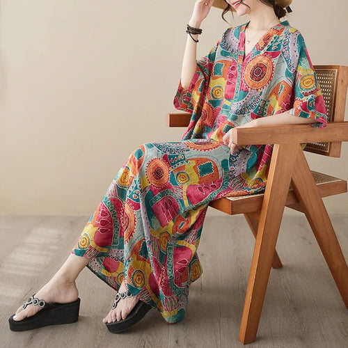 Ethnic Bohemian Beach Dress Women Casual Fashion - MANDOTOS INTERNATIONAL