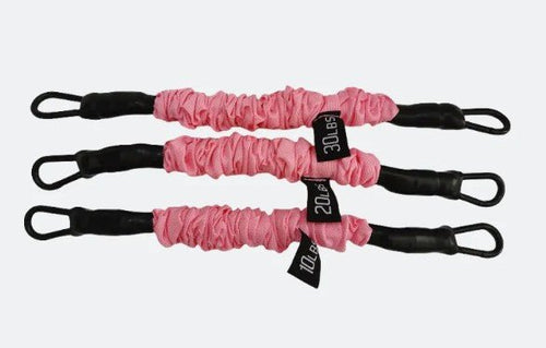 Mandotos International FlexFit ankle resistance bands for strength training and leg workouts, shown in a close-up image.