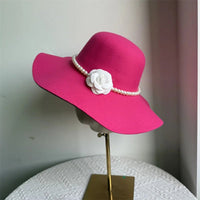 French Style Fedora Hat for Women - Wide Brim Felt Hat - Winter Autumn Derby Jazz Hats - MANDOTOS INTERNATIONAL