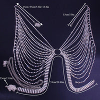 Geometric Bikini Chest Chain with Crystal and Rhinestone Accents - MANDOTOS INTERNATIONAL