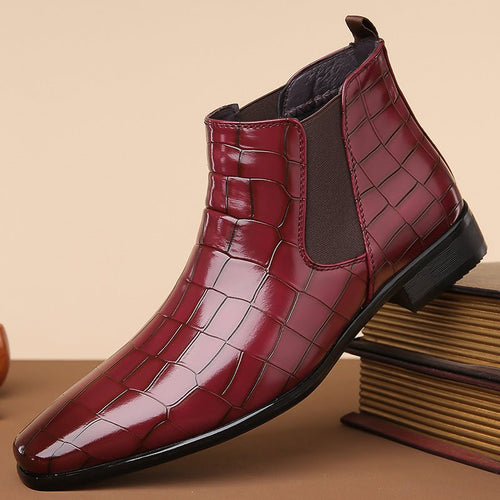 Glossy High - Top Men's Chelsea Boots Size 48 - MANDOTOS INTERNATIONAL