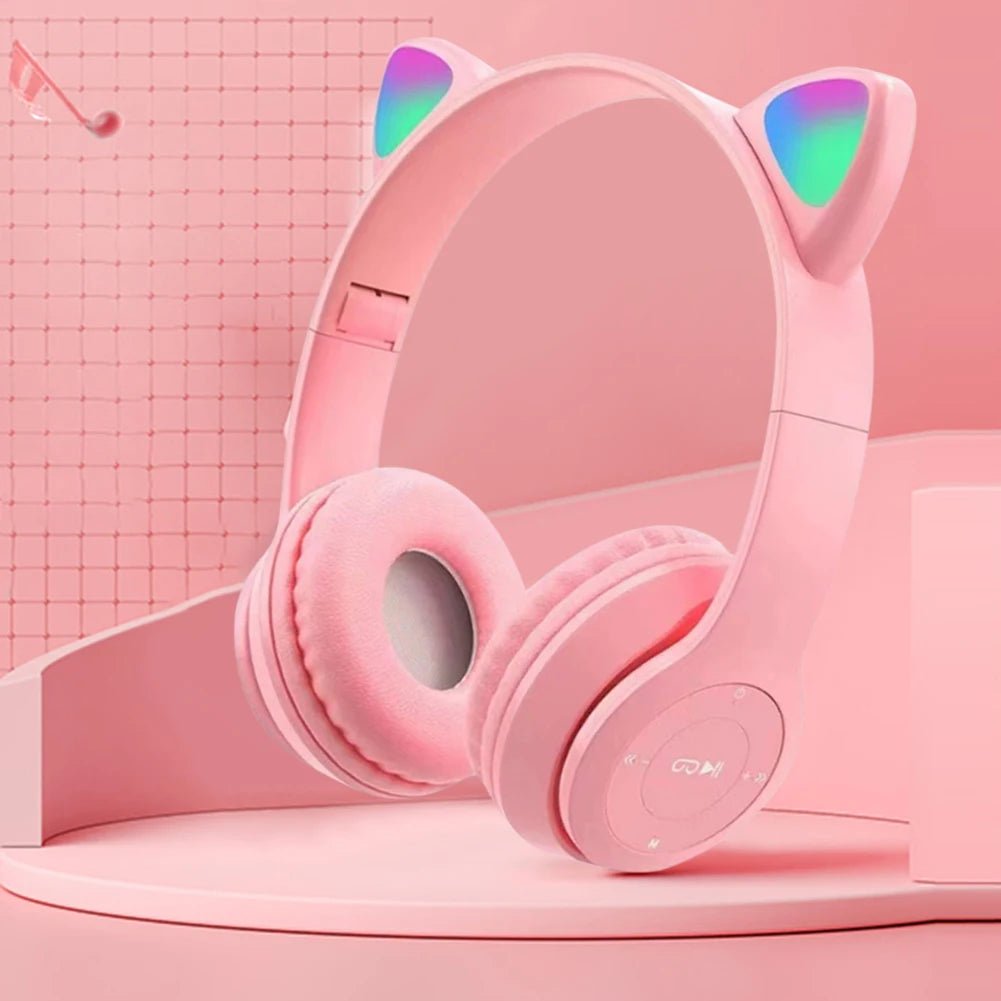 Glow Light Cat Ear Bluetooth Headphones for Kids and Adults - MANDOTOS INTERNATIONAL