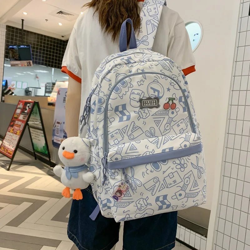 High Capacity Student Plaid Backpack Cute Print Schoolbags - MANDOTOS INTERNATIONAL