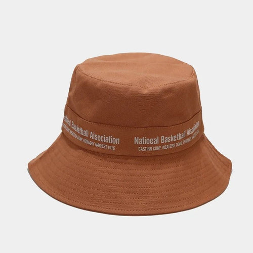 Beige twill cotton summer sun hat by MANDOTOS INTERNATIONAL with custom silk screen logo, lightweight and breathable for sun protection.
