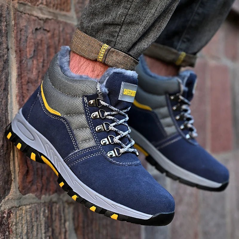 High Quality Winter Boots Men Steel Toe Cap Safety Boots Work Shoes Men Puncture-Proof Work Boots Plush Warm Safety Shoes male - MANDOTOS INTERNATIONAL