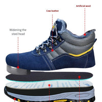 High Quality Winter Boots Men Steel Toe Cap Safety Boots Work Shoes Men Puncture-Proof Work Boots Plush Warm Safety Shoes male - MANDOTOS INTERNATIONAL