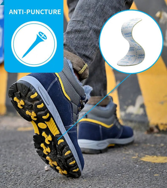 High Quality Winter Boots Men Steel Toe Cap Safety Boots Work Shoes Men Puncture-Proof Work Boots Plush Warm Safety Shoes male - MANDOTOS INTERNATIONAL