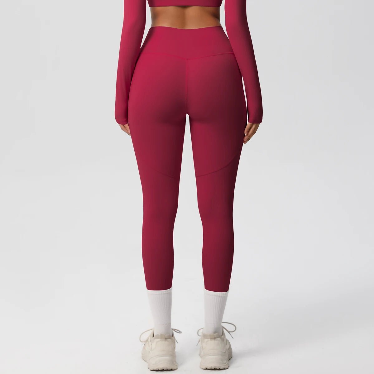 High Waist Women's Leggings Stretch Yoga Pants Tights With Pockets Push Up Fitness Running Sportswear Solid Color Pants - Mandotos International