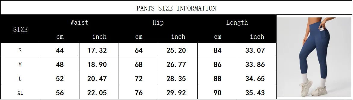 High Waist Women's Leggings Stretch Yoga Pants Tights With Pockets Push Up Fitness Running Sportswear Solid Color Pants - Mandotos International
