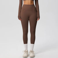 High Waist Women's Leggings Stretch Yoga Pants Tights With Pockets Push Up Fitness Running Sportswear Solid Color Pants - Mandotos International