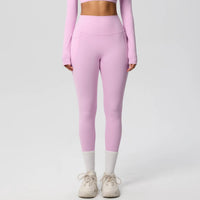 High Waist Women's Leggings Stretch Yoga Pants Tights With Pockets Push Up Fitness Running Sportswear Solid Color Pants - Mandotos International