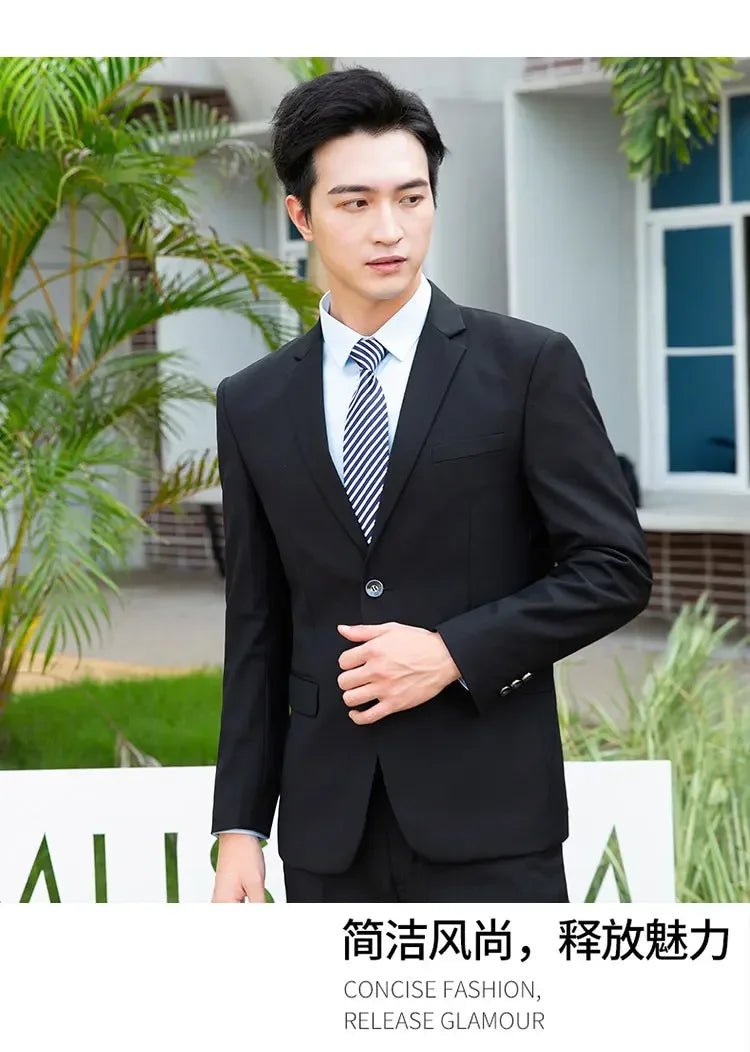 Italian Style Slim Fit 8XL Business Suit Set - Wedding Groom Best Man Outfit - MANDOTOS INTERNATIONAL
