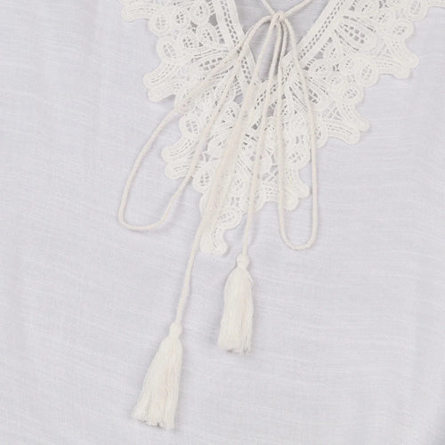 JSN9202262 2024 New Arrival Hot Selling Lace Bikini Cover up V Neck Solid Color High Quality Blouse for Girl - MANDOTOS INTERNATIONAL