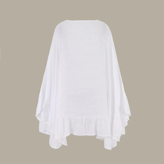 JSN9202262 2024 New Arrival Hot Selling Lace Bikini Cover up V Neck Solid Color High Quality Blouse for Girl - MANDOTOS INTERNATIONAL