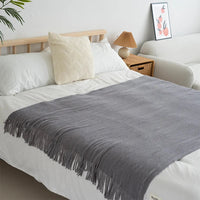 Knitted Wool Throws with Tassels - Cozy Home Decor & Travel Blanket - MANDOTOS INTERNATIONAL