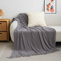Knitted Wool Throws with Tassels - Cozy Home Decor & Travel Blanket - MANDOTOS INTERNATIONAL
