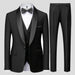 Large Size Men's Three-Piece Suit for Autumn Wedding Party in Slim Fit Style - MANDOTOS INTERNATIONAL