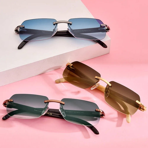 Luxury Buffalo Horn sunglasses for men and women by MANDOTOS INTERNATIONAL, stylish designer eyewear with a classic frame.