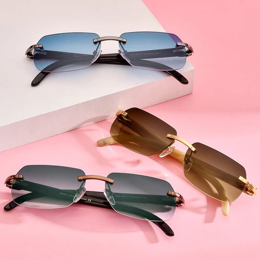Luxury Buffalo Horn sunglasses for men and women by MANDOTOS INTERNATIONAL, stylish designer eyewear with a classic frame.