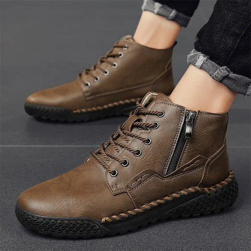 Luxury Italian handmade men's hiking shoes by MANDOTOS INTERNATIONAL, designed for outdoor sports and travel adventures.