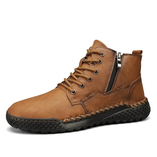 Luxury Italian handmade men's hiking shoes by MANDOTOS INTERNATIONAL, designed for outdoor sports and travel.