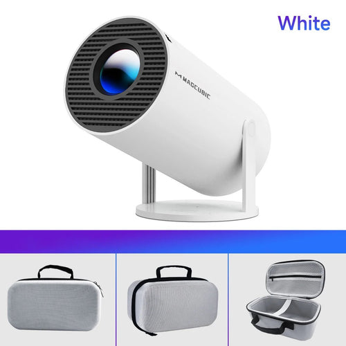 Mandotos International Magcubic Pro 4K Android 11 projector with dual WiFi 6 and Bluetooth 5.0 for home and outdoor cinema.